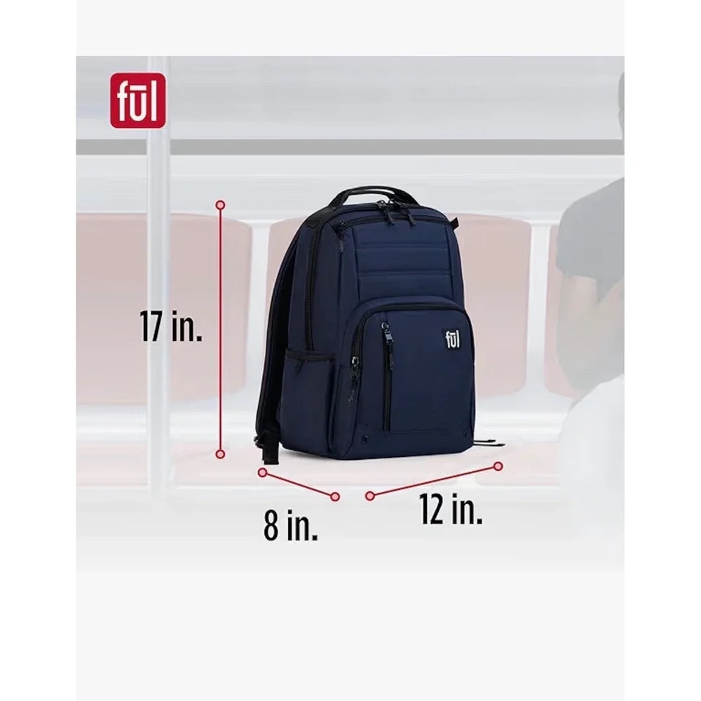 FUL Tactics Phantom Backpack OS Navy Blue Laptop Sleeve Tech Travel FLMB0061-410